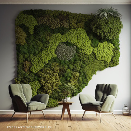Realizacje, zielone ściany 519 Everlasting art Moss