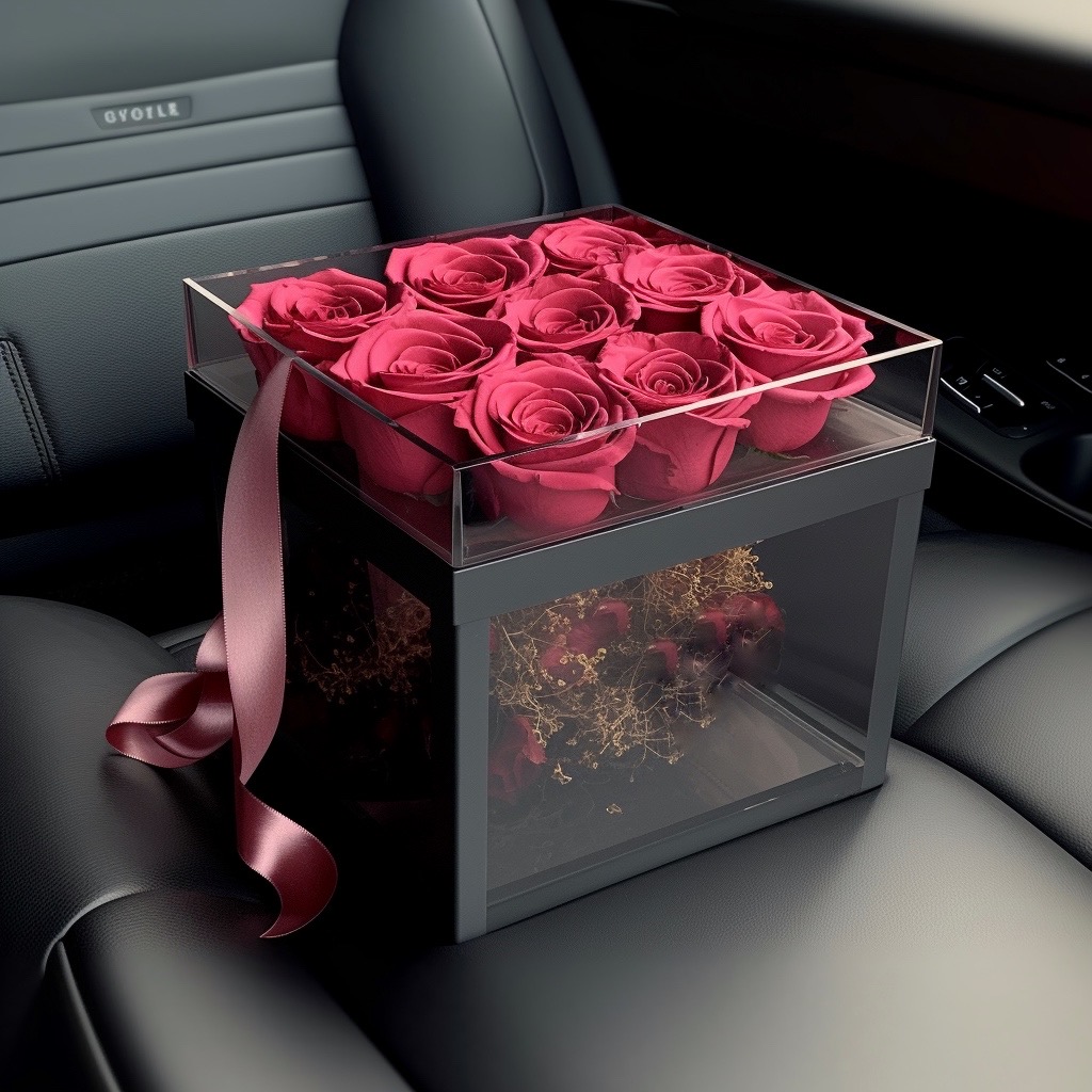 EverlastingFlowers transparent sealed PVC box Premium decoratio 5c7bfb93 99f8 414b a39b 169e1cd862f7