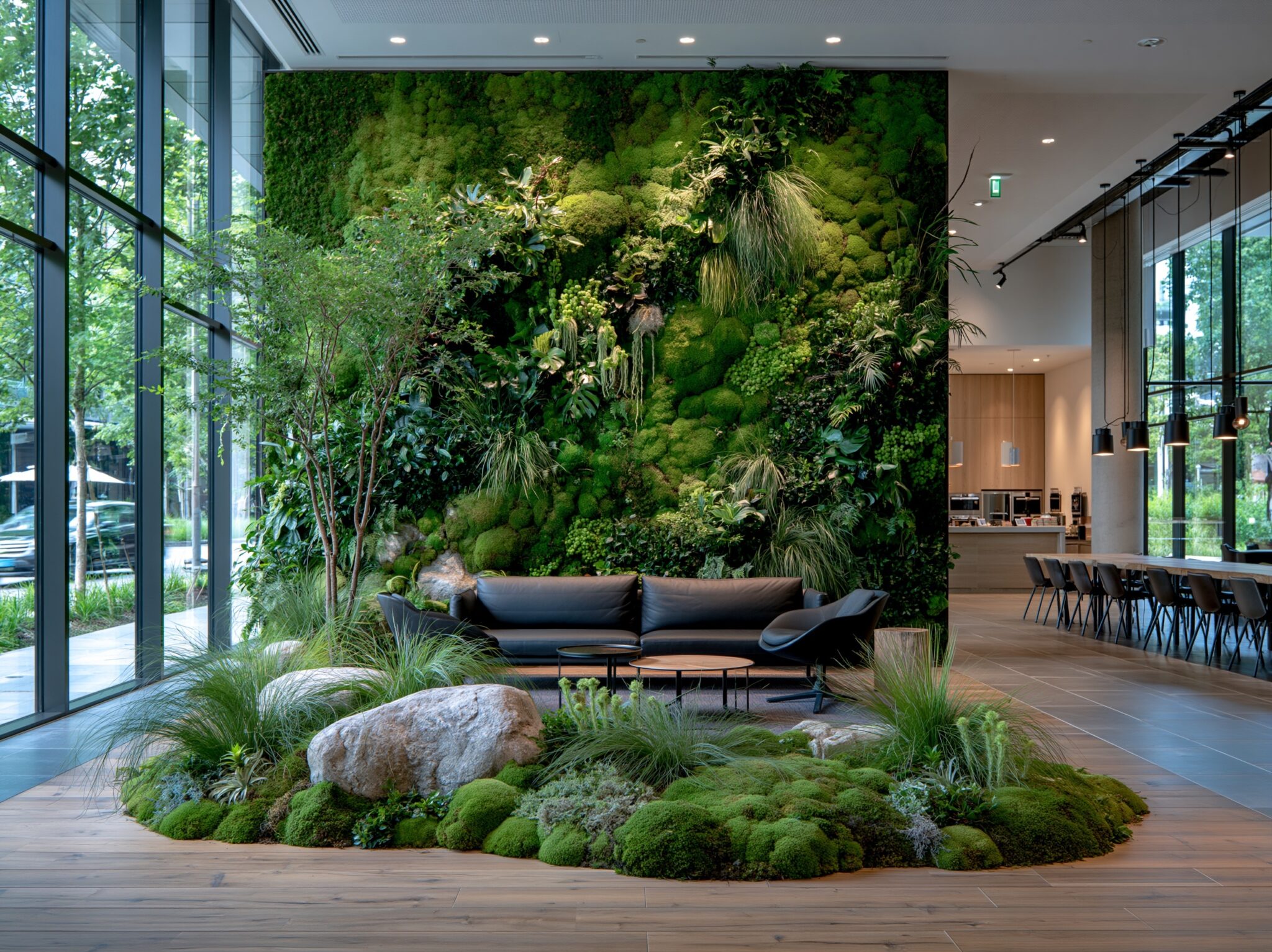 Zielona ściana i instalacja roślinna w realizacji hotelowej Everlasting Flowers