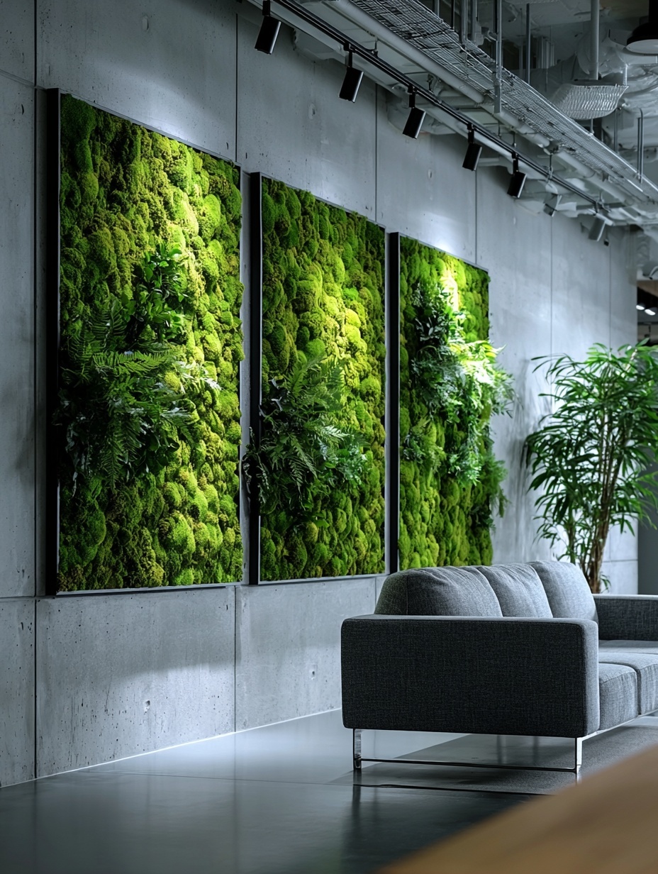Zielone Ściany 3 Przestrzenne zielone panele Forest 3D Premium z mchu i roślin stabilizowanych
